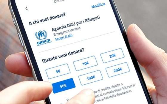 Ucraina: donazioni per UNHCR nell'app IO