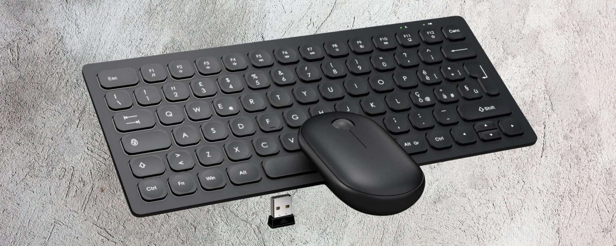 Tastiera e mouse wireless, prezzo minimo e super silenzioni: affare