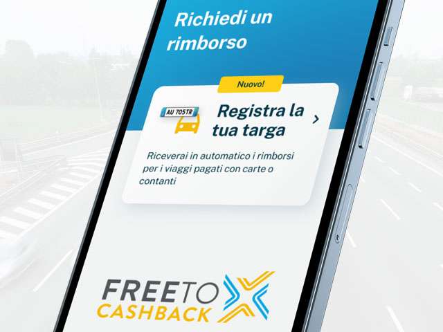 Il Cashback Targa di Autostrade per l'Italia con l'applicazione Free to X