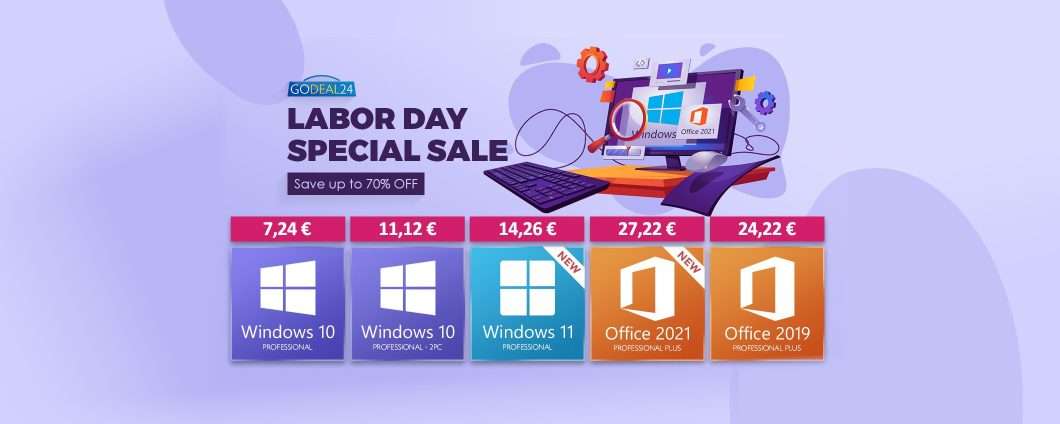 Windows e Office, prezzi più bassi su Godeal24! Windows da 5,56€! Quantità limitate