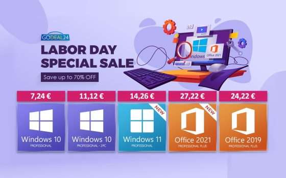 Windows e Office, prezzi più bassi su Godeal24! Windows da 5,56€! Quantità limitate