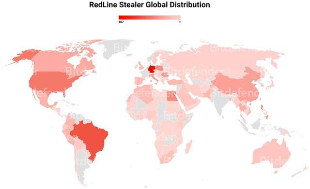 I paesi più colpiti da RedLine Stealer nel mondo