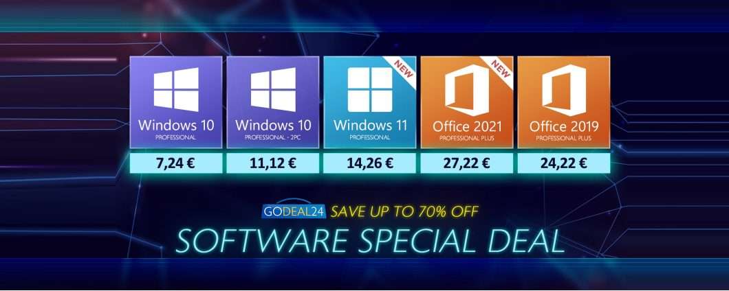 Windows e Office, offerte Godeal24: Windows da 5,56€! Quantità limitate