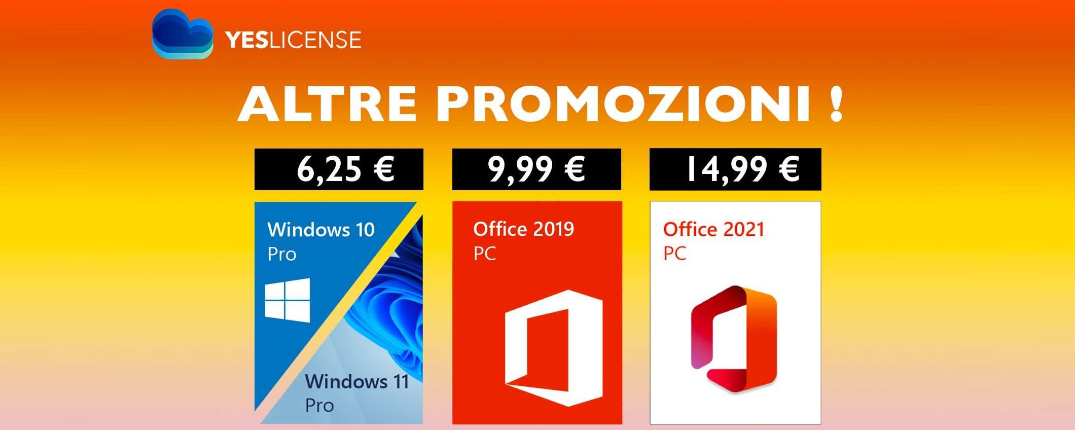 YesLicense: Office da soli 9,99 euro, Windows da 5,99 euro