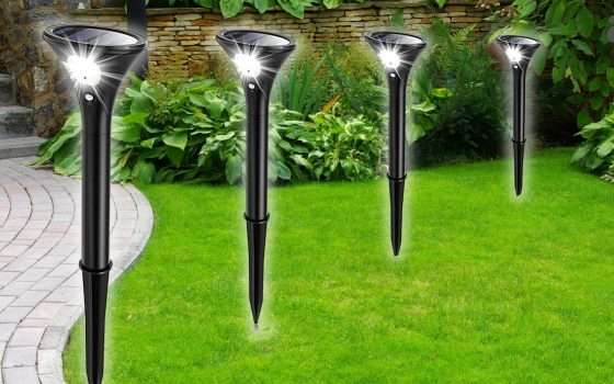 Luci Solari da esterno, in giardino si accendono quando passi