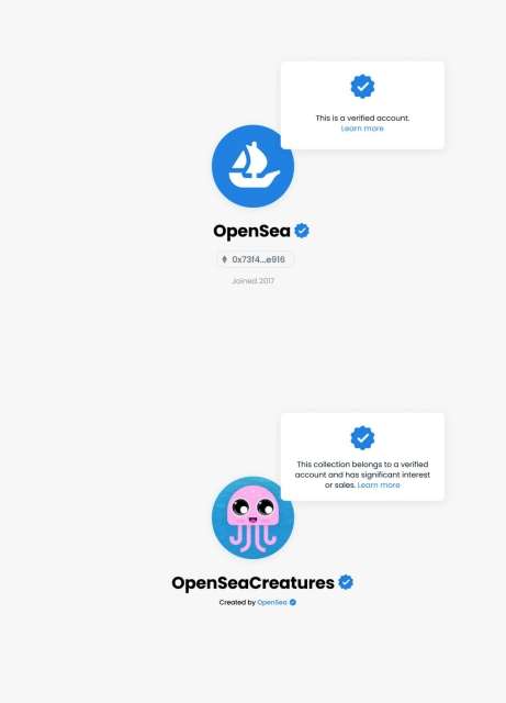 OpenSea account verificato