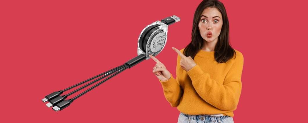 Amazon: due Cavi di Ricarica 3 in 1 con avvolgicavo a un prezzo favoloso