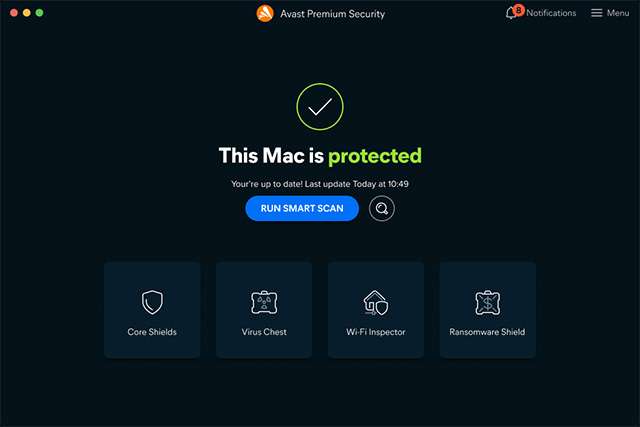Uno screenshot per la soluzione antivirus di Avast
