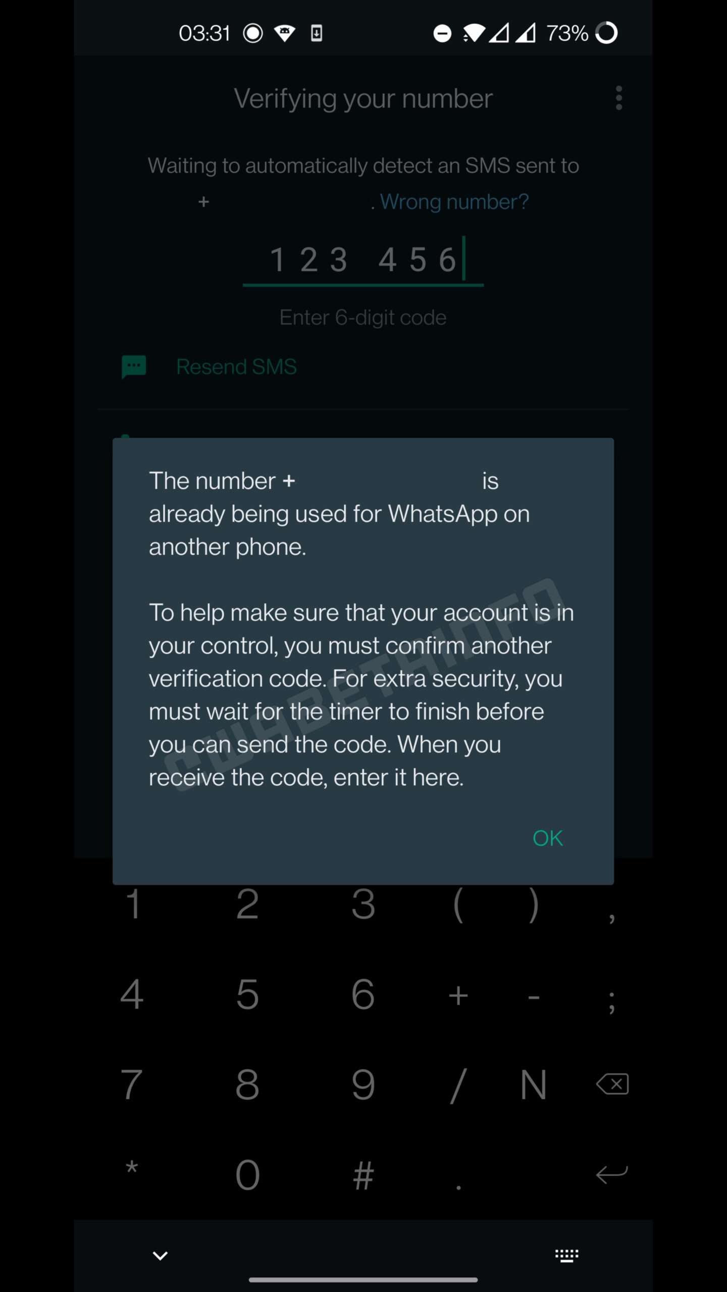 WhatsApp nuovo codice due passaggi