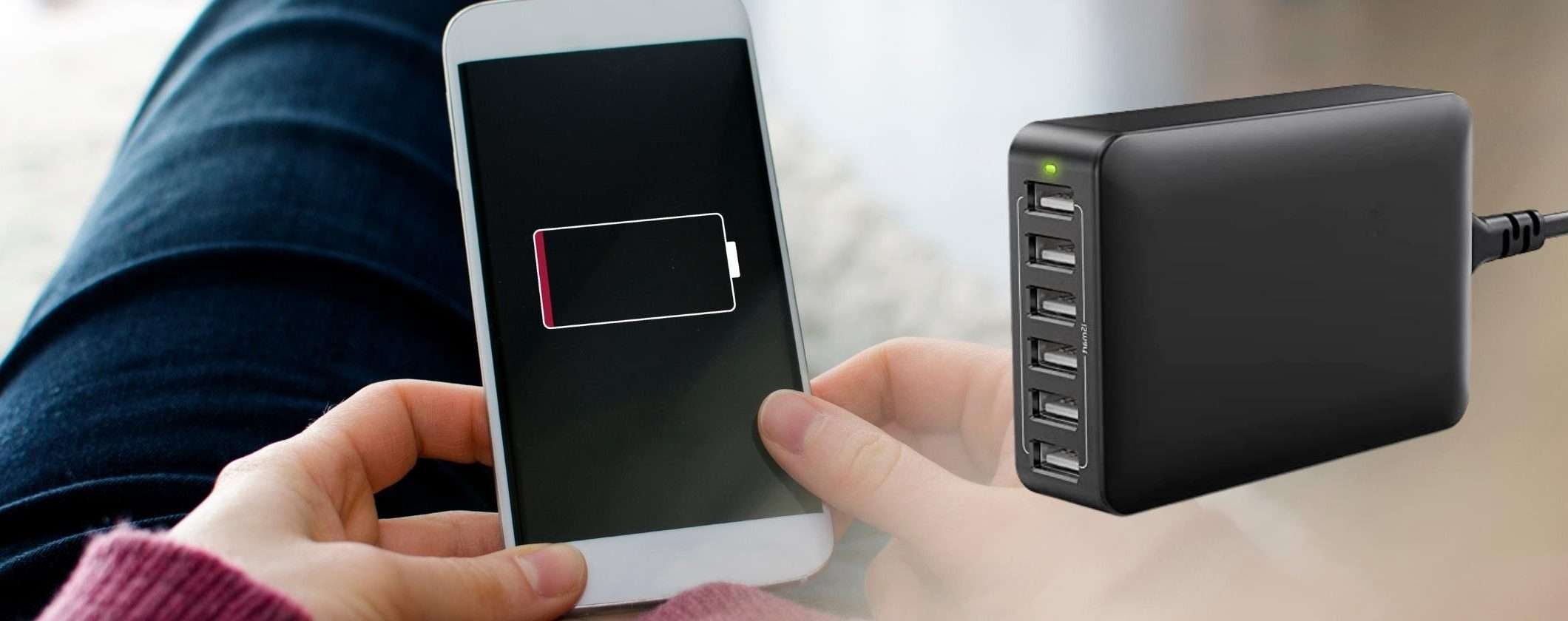 Caricabatterie USB 60W 6 porte: ricarica tutti i dispositivi che vuoi