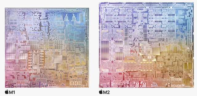 I chip Apple M1 e Apple M2 a confronto