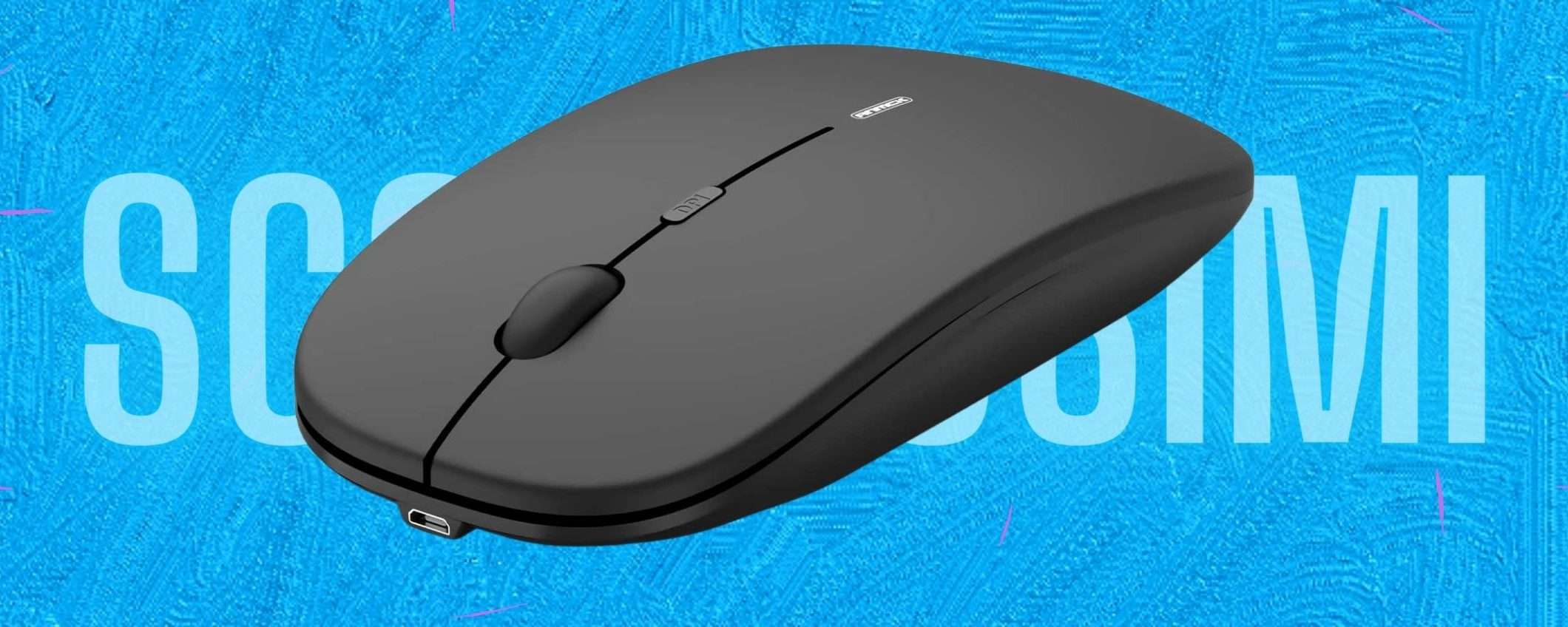 Mouse wireless silenzioso e ricaricabile, il prezzo è un REGALO
