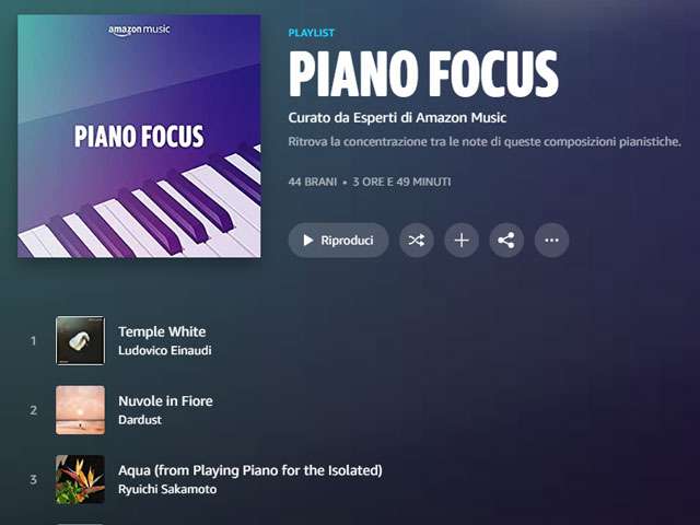 La playlist Piano Focus di Amazon Music per ritrovare la concentrazione