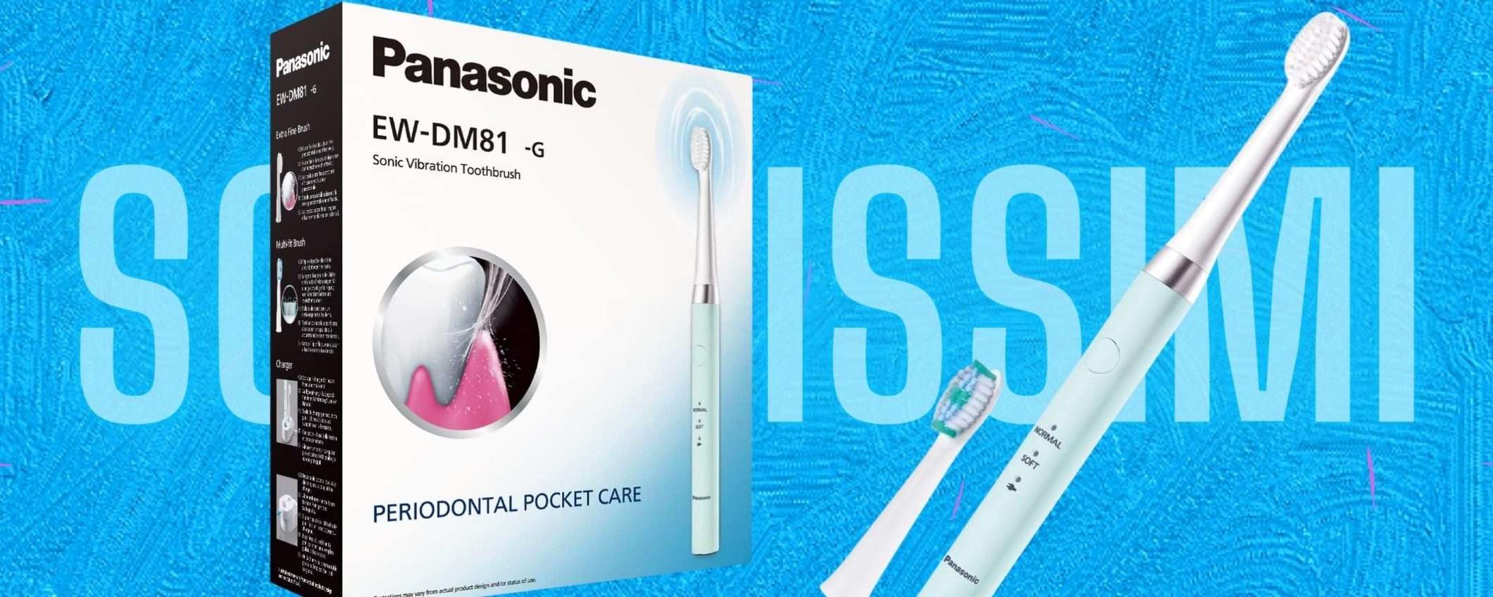 Spazzolino elettrico Panasonic, 2 testine e pulizia PROFONDA