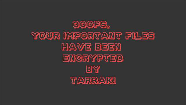 Il messaggio lasciato dal ransomware TaRRaK dopo l'attacco
