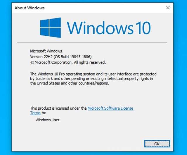 Lo screenshot che anticipa l'arrivo dell'aggiornamento 22H2 per Windows 10