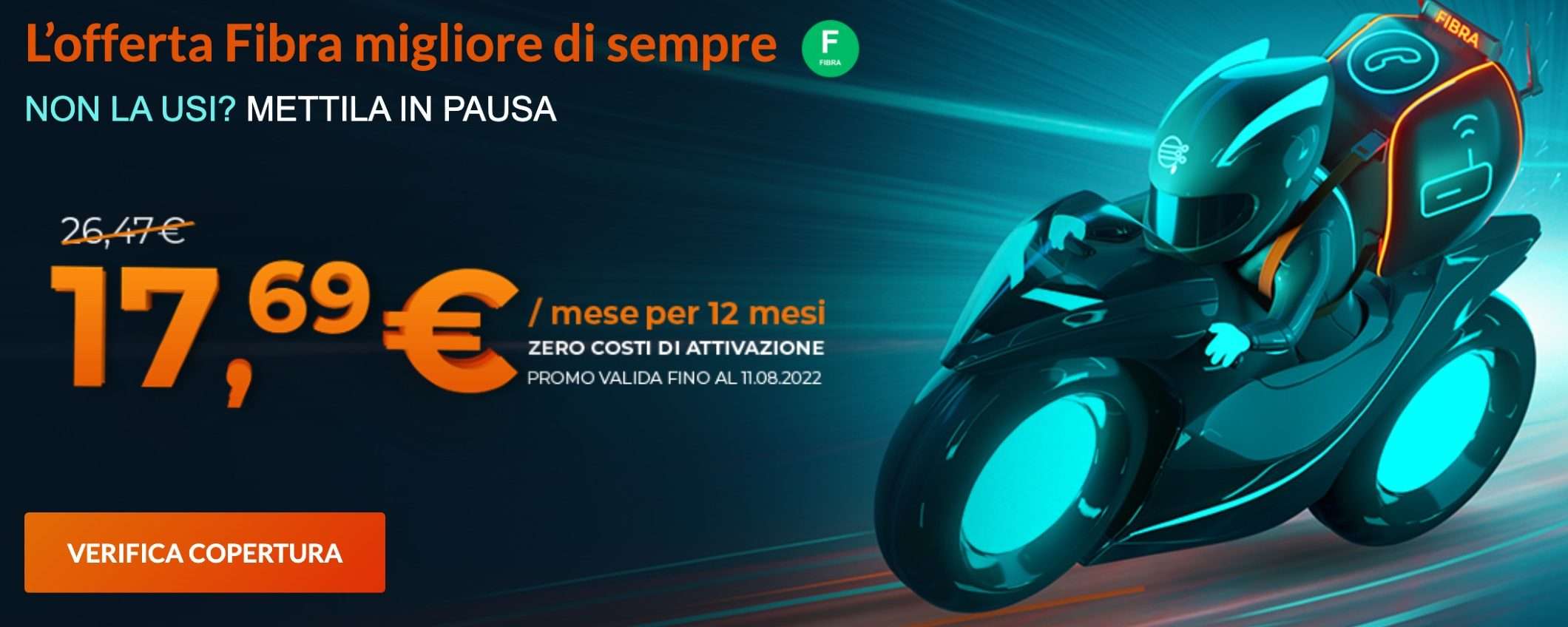 Aruba: PROMO Fibra da 17,69 euro al mese