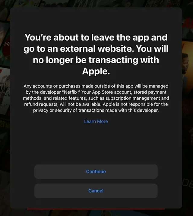 Netflix per iOS - pagamento