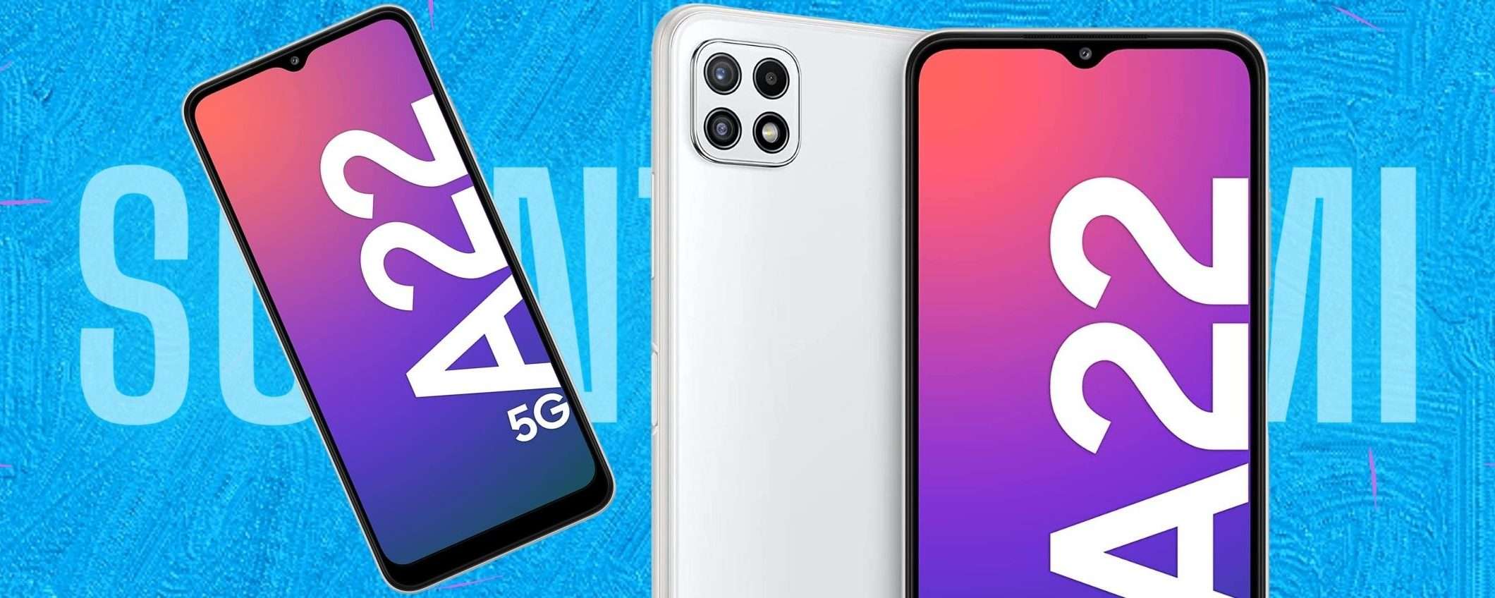 Samsung Galaxy A22 5G, lo smartphone da acquistare ORA (-20%)