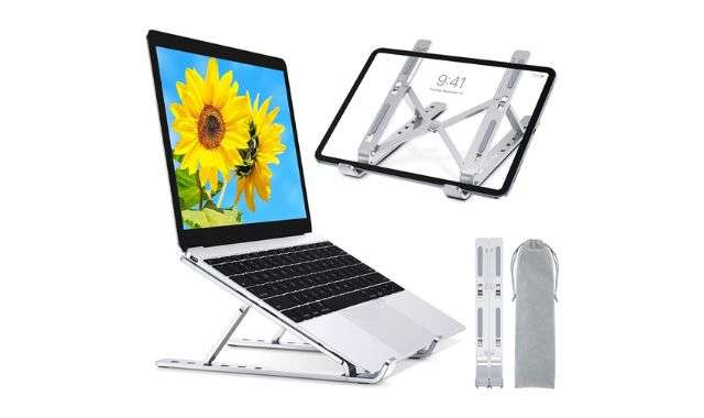 Supporto pieghevole in alluminio per laptop techly