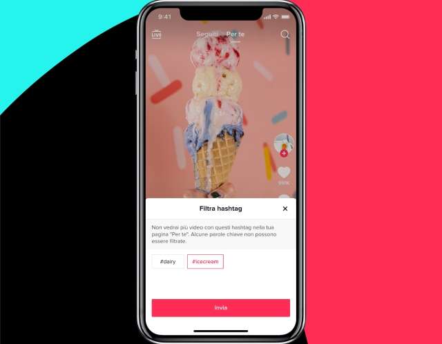TikTok - filtro hashtag