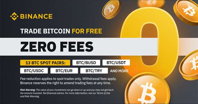 Zero commissioni sul trading di Bitcoin per l'exchange Binance
