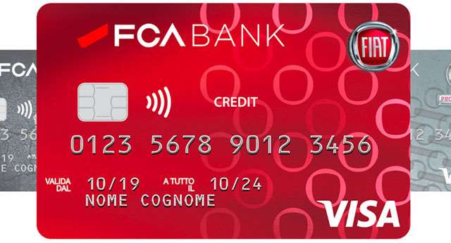 La carta di credito di FCA Bank nella versione Fiat