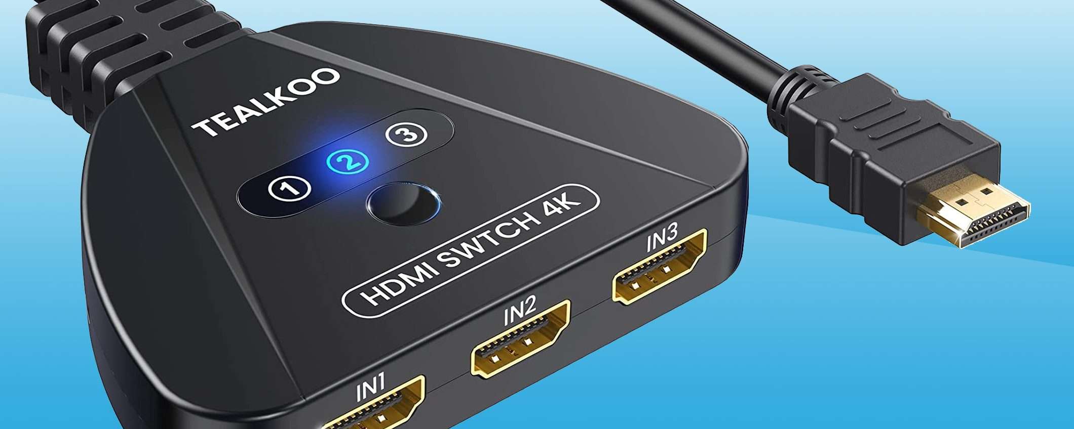 Switch HDMI 4K (3in-1out) in sconto al Prime Day