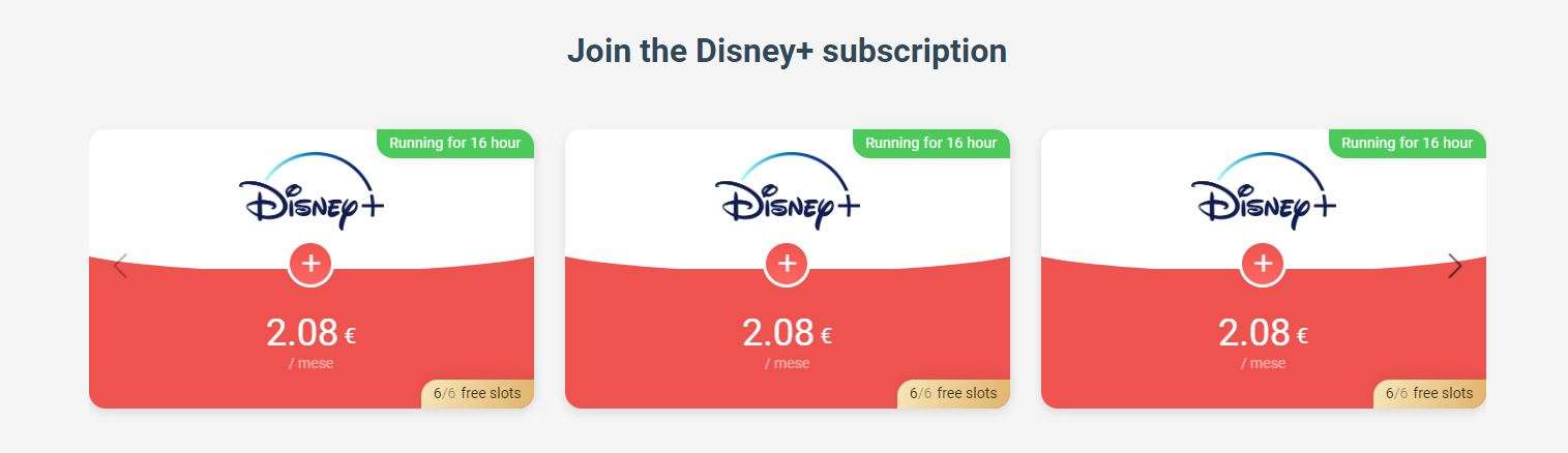 Disney+ 2 euro mese