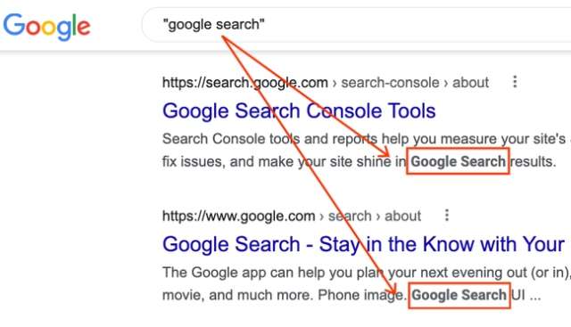 Google Search virgolette