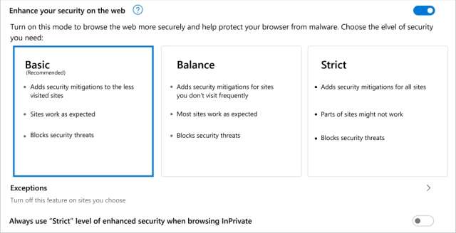 Microsoft Edge - protezione contro malware