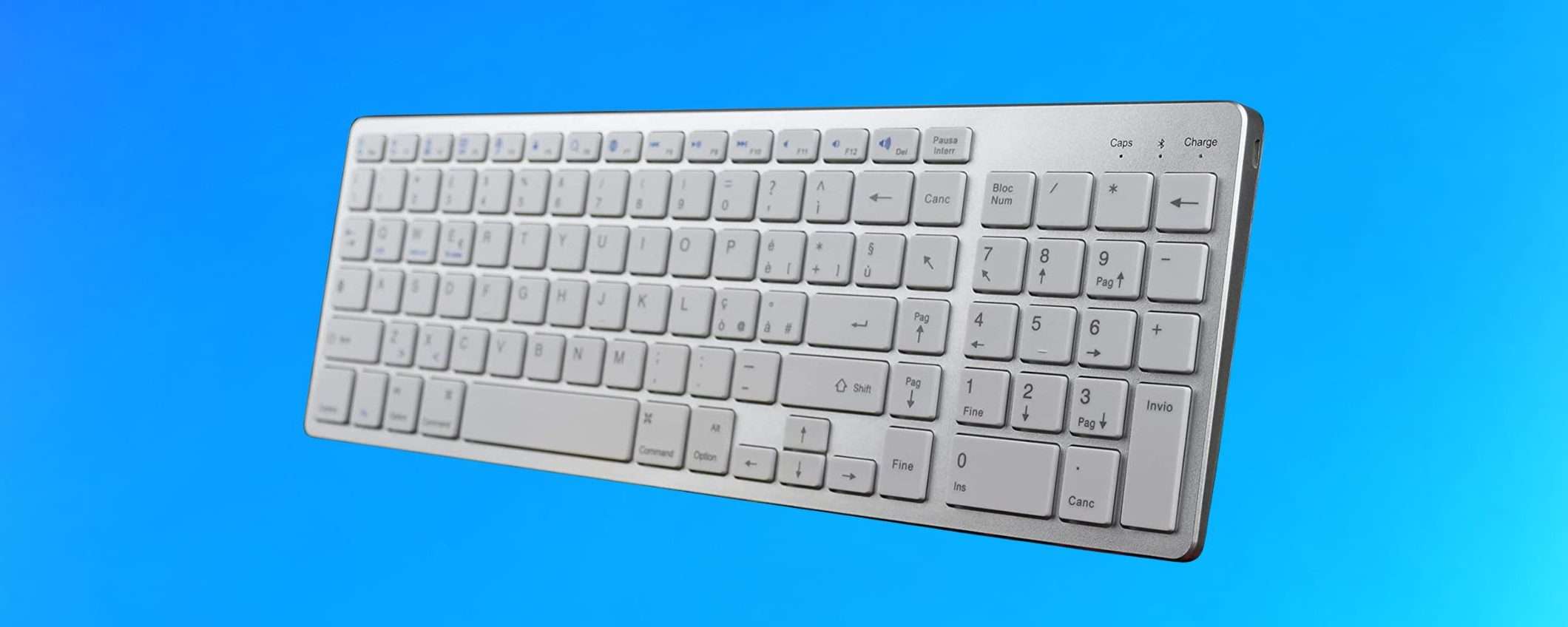 Tastiera bluetooth con tastierino numerico: ti bastano solo 16 euro