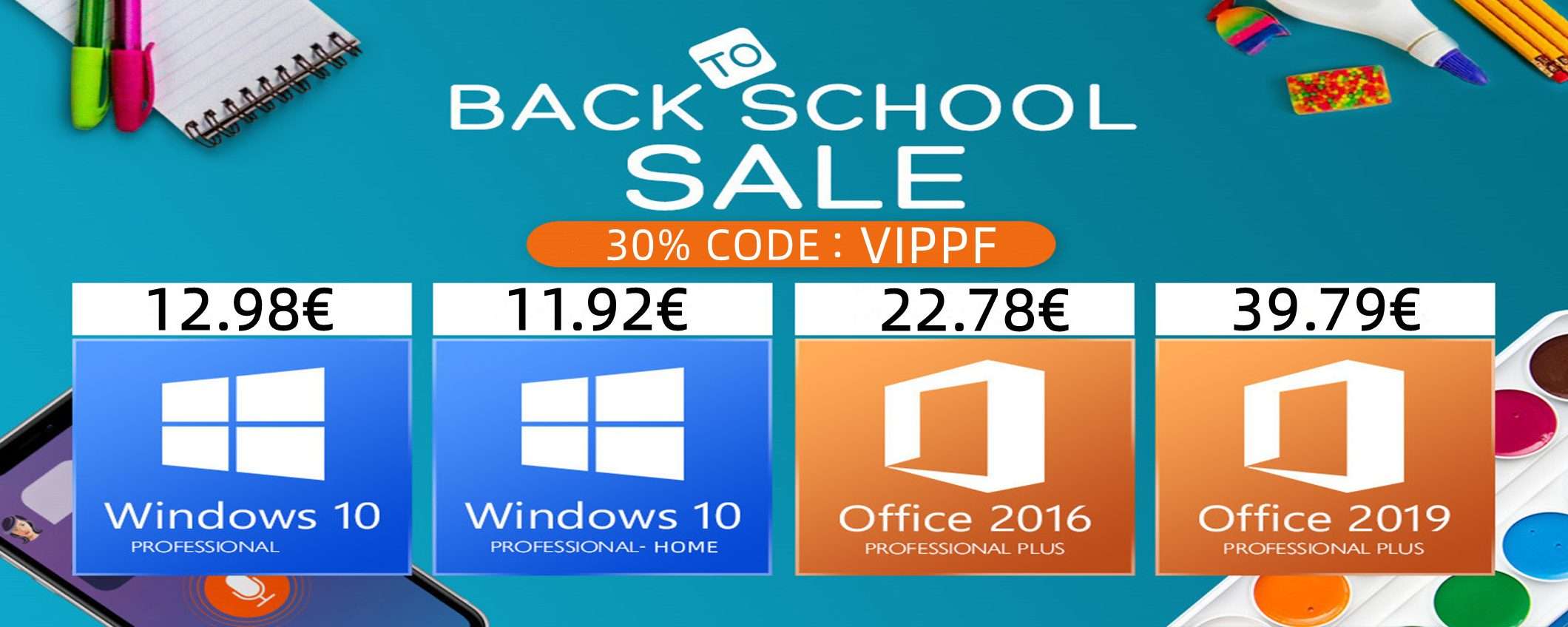 Back to school: licenze Windows 10 senza scadenza a 12€, Office da 22€