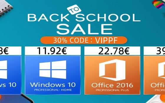 Back to school: licenze Windows 10 senza scadenza a 12€, Office da 22€