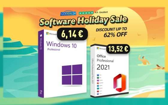 Windows 10 originale da 6,14€ e Office 2021 da 13,52€ con Godeal24!