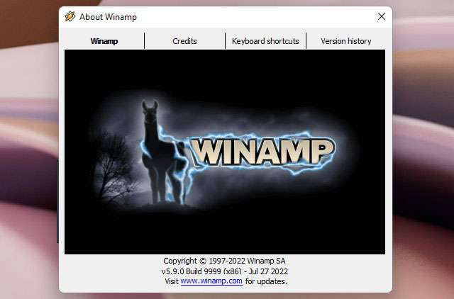 La nuova versione 5.9 RC1 di Winamp