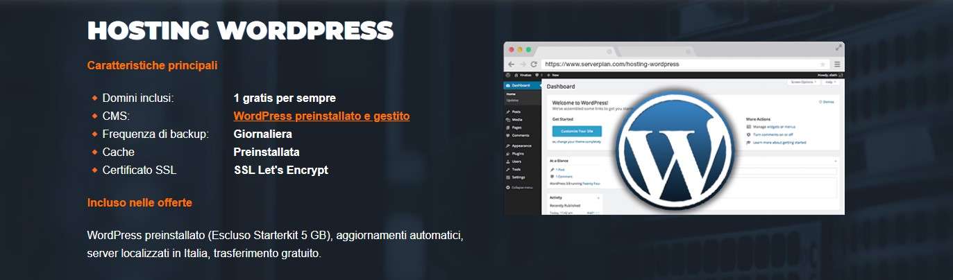 Hosting WordPress offerta