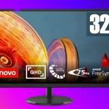 Questo monitor Lenovo da 32 pollici QHD lo paghi meno di 200 euro