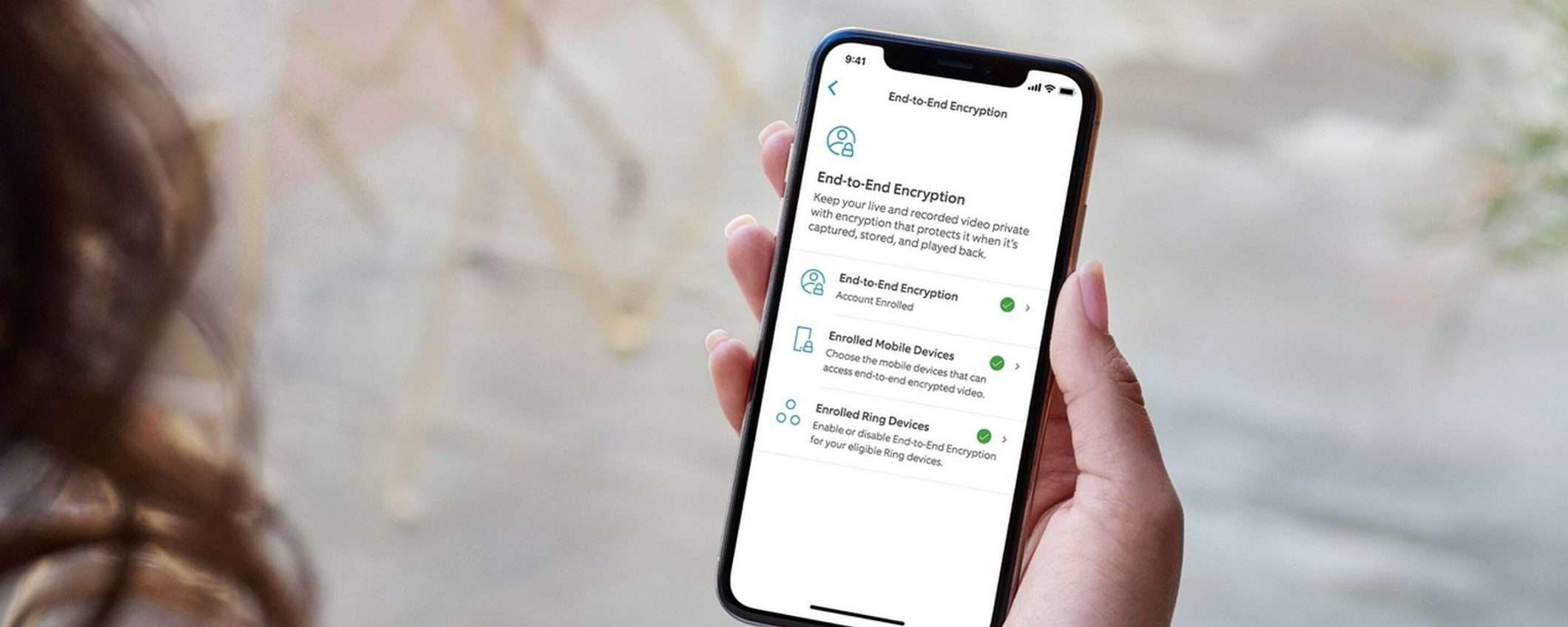 Crittografia end-to-end per tutti i dispositivi Ring