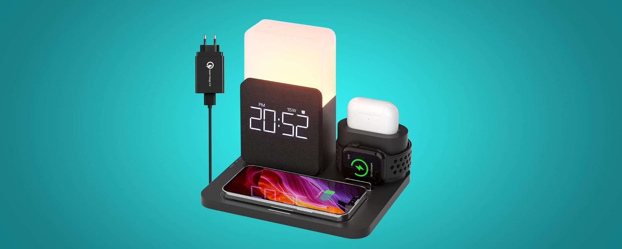 Stazione di ricarica 6-in-1, ricarichi tutto in un unico posto