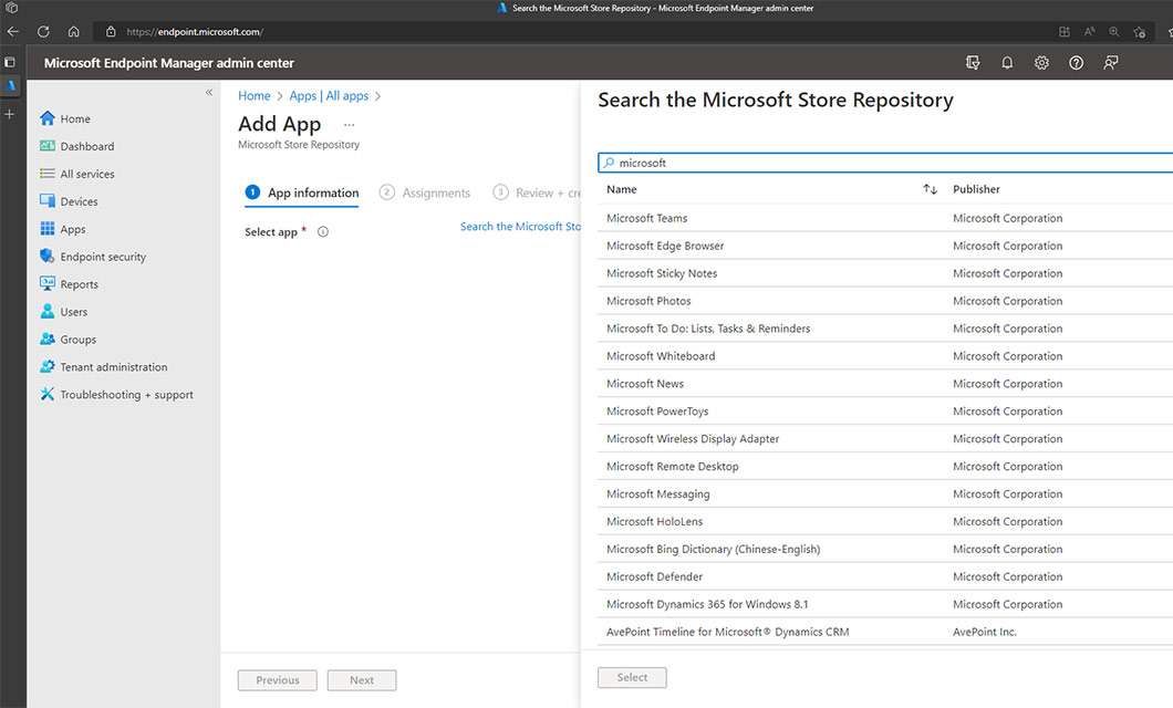 Windows 11 2022 Update, Microsoft Endpoint Manager Admin Center