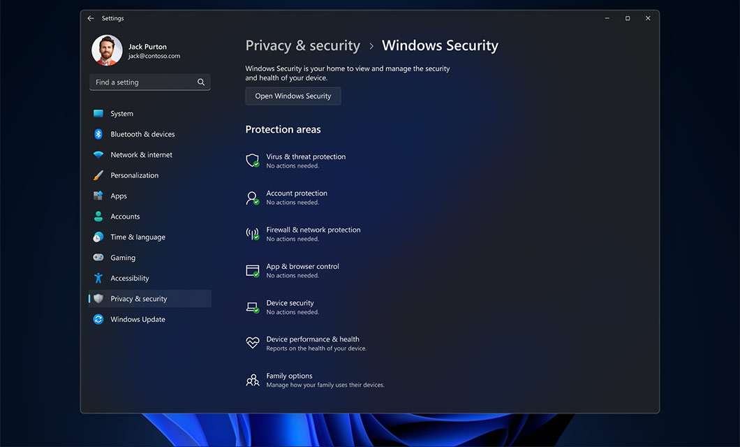Windows 11 2022 Update, impostazioni per la sicurezza