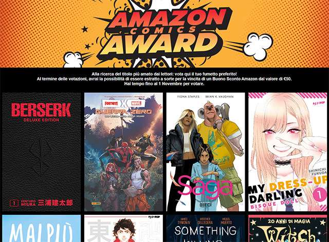 Amazon Comics Award torna per Lucca Comics % Games 2022