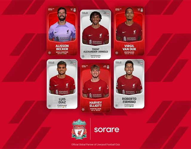 Le carte del Liverpool emesse da Sorare