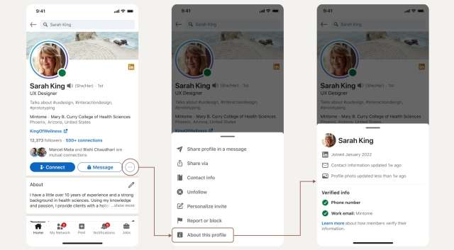LinkedIn - About this profile