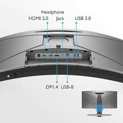 Monitor da gaming curvo porte