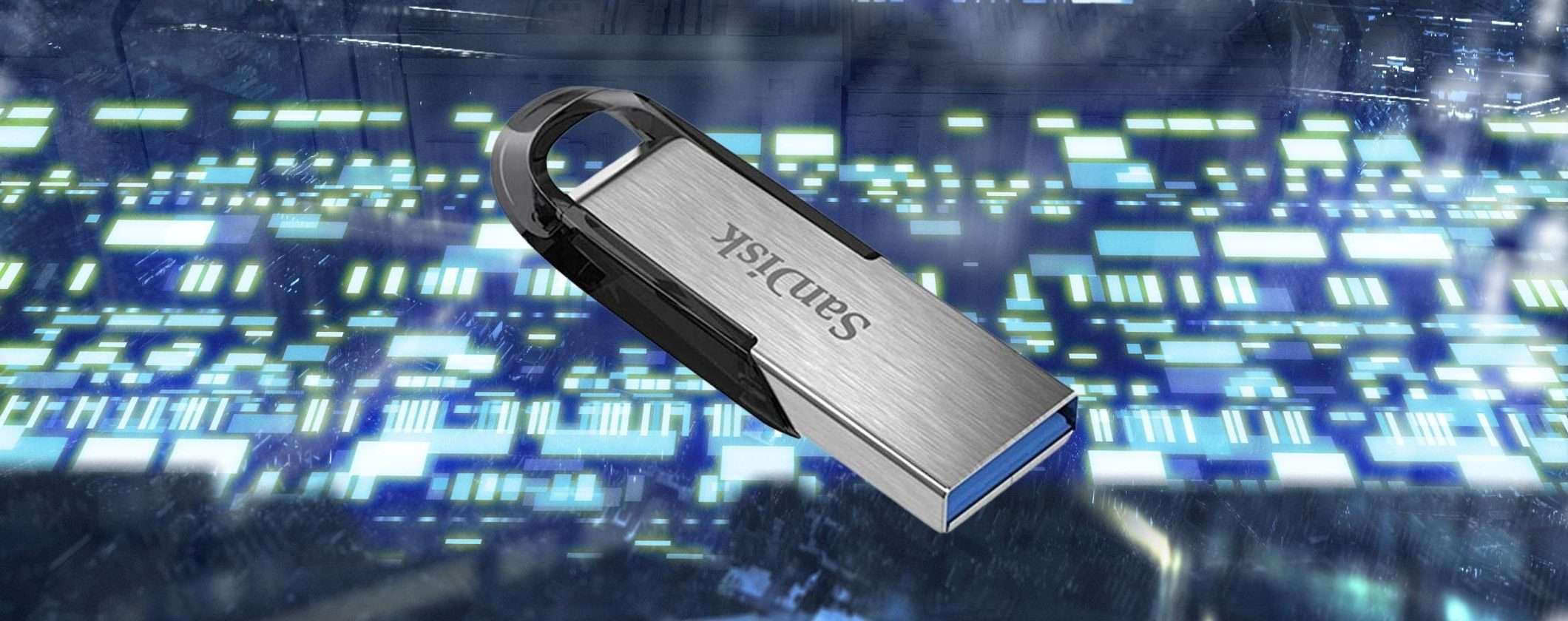 Chiavetta USB 256GB SanDisk a 22€, capienza e risparmio su Amazon