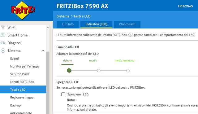 Le funzionalità di FRITZ!OS per il risparmio energetico su FRITZ!Box 7590 AX