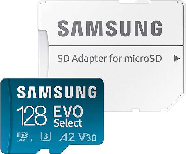 La scheda microSD da 128 GB della linea Samsung Evo Select