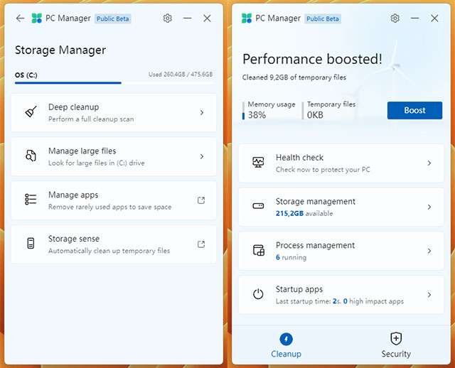 PC Manager: l'app di Microsoft per ottimizzare il PC